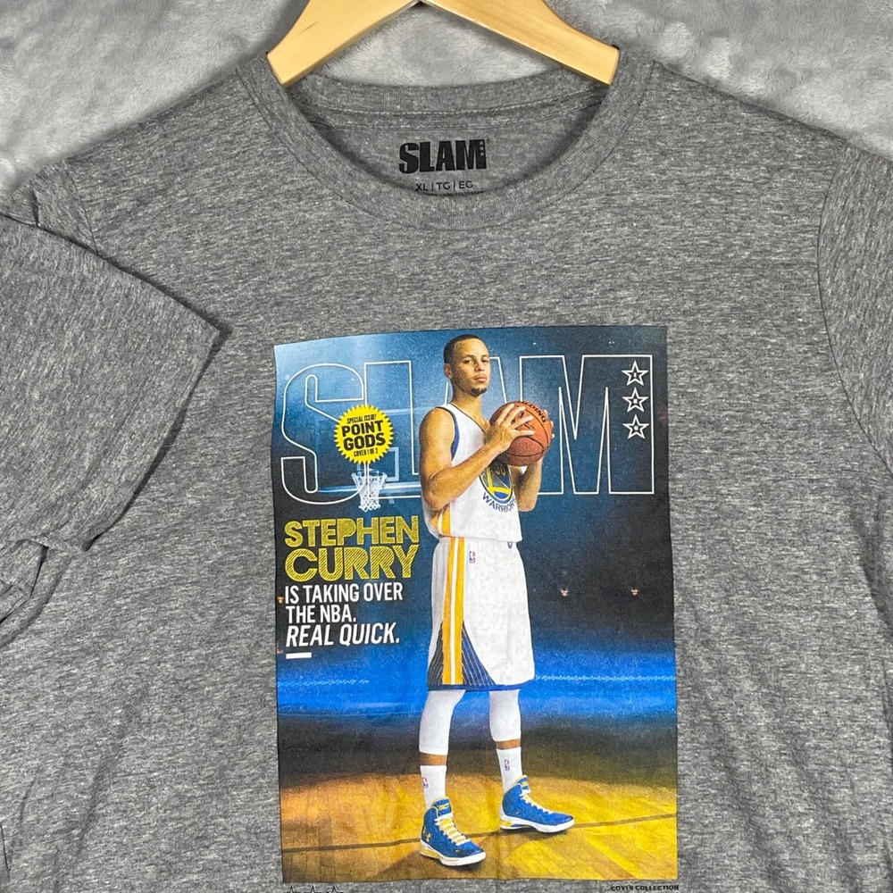SLAM 186 Stephen Curry The Youth XL Grey T-Shirt 19Nine NBA Basketball NEW
